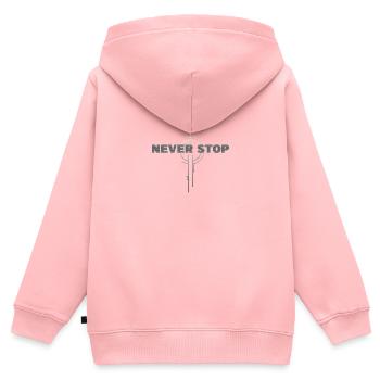 Never Stop: Make It Happen - Kids Premium Organic Zip-up Hoodie - rose - Back - AI Model Kid Female (0cm)