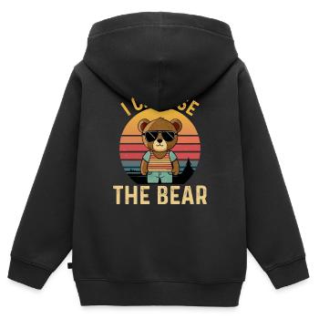 I choose the Bear funny Beach Bear - Kinder Premium Organic Zip Hoodie - Schwarz - Hinten - AI Model Kid Male (0cm)