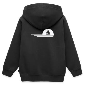 Voilier Voile Sports nautiques - Sweat Premium à capuche zippé enfant bio - noir - Dos - AI Model Kid Male (0cm)