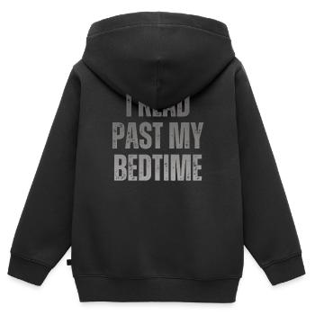 Bibliothek Buchliebhaber Lesender Bücherwurm - Kinder Premium Organic Zip Hoodie - Schwarz - Hinten - AI Model Kid Male (0cm)