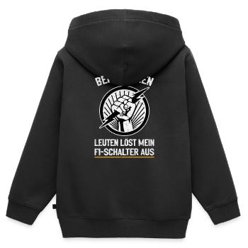 Mon RCD et moi plaisantons avec la tension - Sweat Premium à capuche zippé enfant bio - noir - Dos - AI Model Kid Male (0cm)