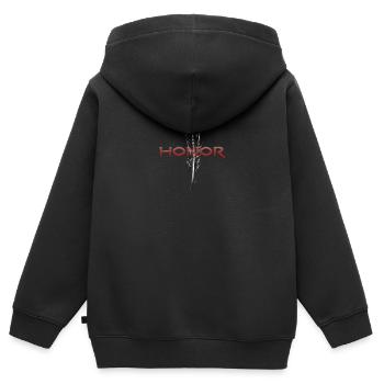 Katana Sword of Honor - Kids Premium Organic Zip-up Hoodie - black - Back - AI Model Kid Male (0cm)