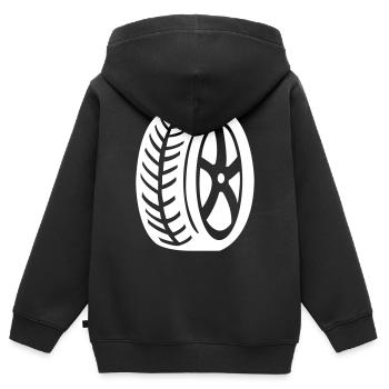 pneu - Sweat Premium à capuche zippé enfant bio - noir - Dos - AI Model Kid Male (0cm)
