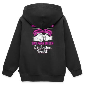Mutter & Tochter Zusammen unschlagbar - Kinder Premium Organic Zip Hoodie - Schwarz - Hinten - AI Model Kid Male (0cm)