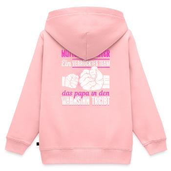 Mutter & Tochter Zusammen unschlagbar - Kinder Premium Organic Zip Hoodie - Rosa - Hinten - AI Model Kid Female (0cm)