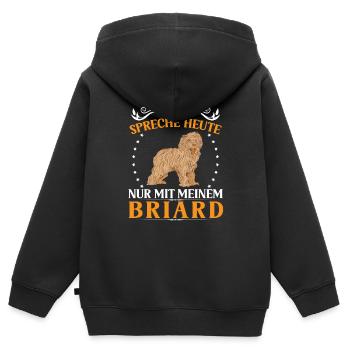 Talk only to Briard Berger de Brie - Kids Premium Organic Zip-up Hoodie - black - Back - AI Model Kid Male (0cm)