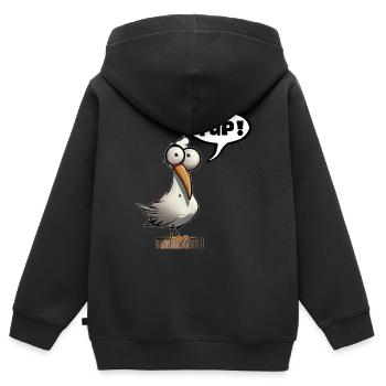 Ja! - Kinder Premium Organic Zip Hoodie - Schwarz - Hinten - AI Model Kid Male (0cm)