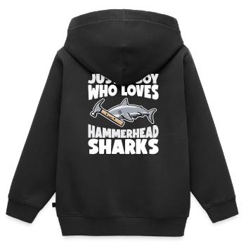 Hammerhai Hammerhai Hammerhai Hai Geschenk - Kinder Premium Organic Zip Hoodie - Schwarz - Hinten - AI Model Kid Male (0cm)