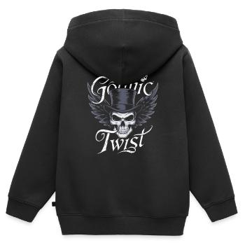 TOUCHE GOTHIQUE - Sweat Premium à capuche zippé enfant bio - noir - Dos - AI Model Kid Male (0cm)