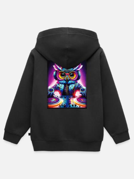 EULE PLATTENTELLER - Kinder Premium Organic Zip Hoodie - Schwarz