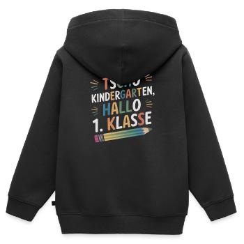 1ère classe j’arrive - Sweat Premium à capuche zippé enfant bio - noir - Dos - AI Model Kid Male (0cm)