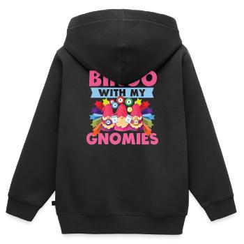 Bingo Mit Meinen Gnomies Lustiges Bingo - Kinder Premium Organic Zip Hoodie - Schwarz - Hinten - AI Model Kid Male (0cm)