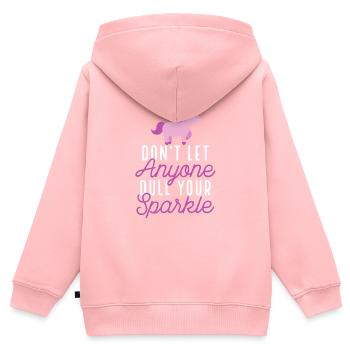 Lassen Sie sich Ihr funkelndes Regenbogen-Einhorn von niemandem abstumpfen - Kinder Premium Organic Zip Hoodie - Rosa - Hinten - AI Model Kid Female (0cm)