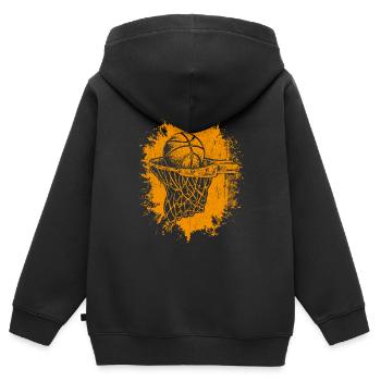 Dunking Joueur de basket-ball Layup Basketballeri - Sweat Premium à capuche zippé enfant bio - noir - Dos - AI Model Kid Male (0cm)