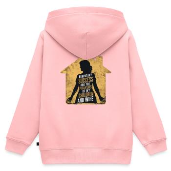 HINTER MEINEM ERFOLG - Kinder Premium Organic Zip Hoodie - Rosa - Hinten - AI Model Kid Female (0cm)