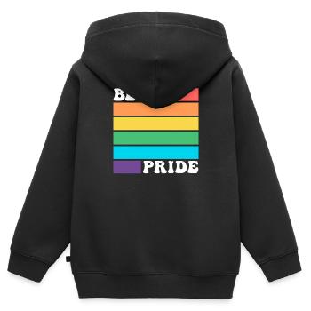 Sei du LGBTQ Schwul Lesbisch Pride Verbündeter Regenbogenflagge - Kinder Premium Organic Zip Hoodie - Schwarz - Hinten - AI Model Kid Male (0cm)