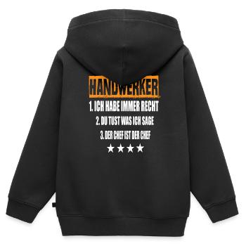 Craftsman - Kids Premium Organic Zip-up Hoodie - black - Back - AI Model Kid Male (0cm)