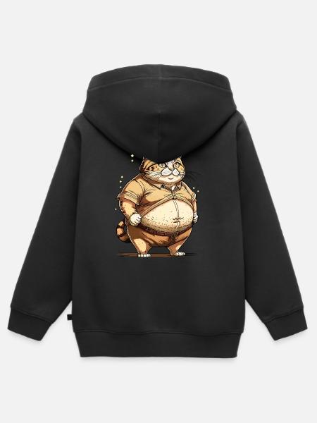 KATZE DICK - Kinder Premium Organic Zip Hoodie - Schwarz