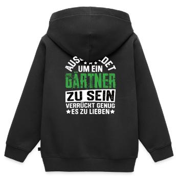 Gärtner Garten Gartenbau Gartenbauer Spruch - Kinder Premium Organic Zip Hoodie - Schwarz - Hinten - AI Model Kid Male (0cm)