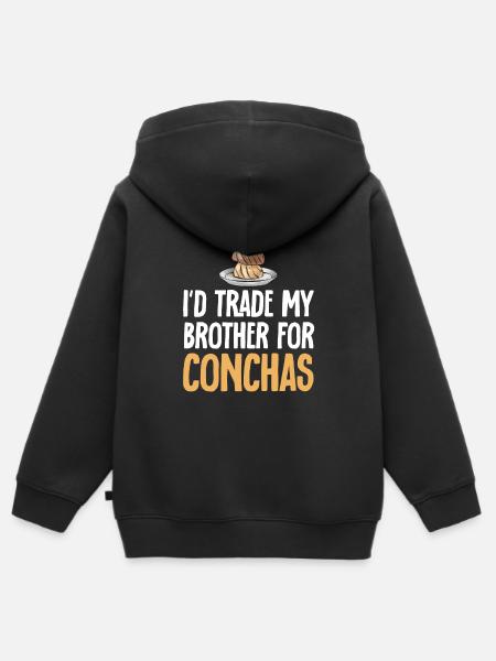 Concha Hispanic Mexikanisch Pan Dulce - Kinder Premium Organic Zip Hoodie - Schwarz
