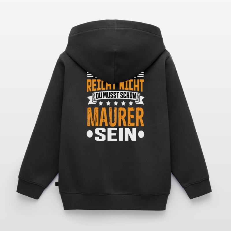 Bricklayer Building Construction Structural Engineer Bricklayer Funny Kids Premium Organic Zip-up Hoodie