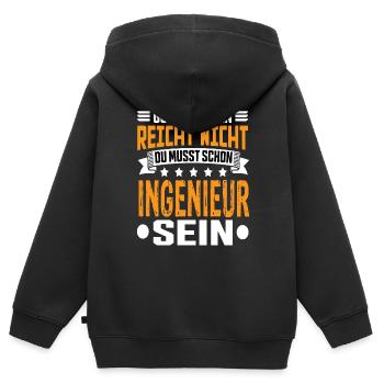 Ingenieur - Kinder Premium Organic Zip Hoodie - Schwarz - Hinten - AI Model Kid Male (0cm)
