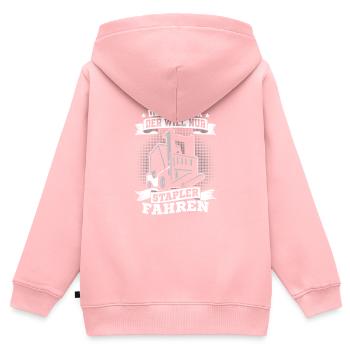 Gabelstaplerfahrer Lager Logistik - Kinder Premium Organic Zip Hoodie - Rosa - Hinten - AI Model Kid Female (0cm)
