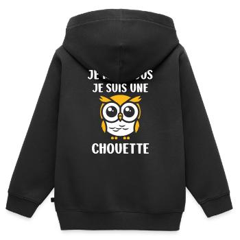 Netter Humor - Kinder Premium Organic Zip Hoodie - Schwarz - Hinten - AI Model Kid Male (0cm)