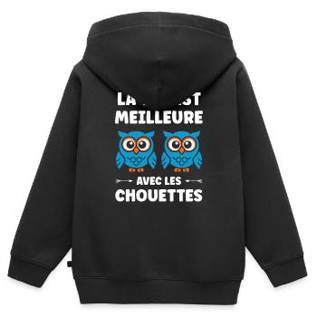 Netter Humor - Kinder Premium Organic Zip Hoodie - Schwarz - Hinten - AI Model Kid Male (0cm)