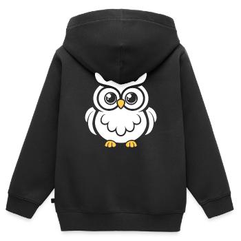 chouette - Sweat Premium à capuche zippé enfant bio - noir - Dos - AI Model Kid Male (0cm)