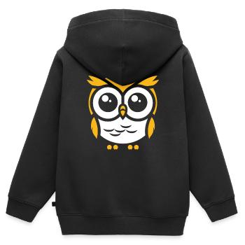 chouette - Sweat Premium à capuche zippé enfant bio - noir - Dos - AI Model Kid Male (0cm)