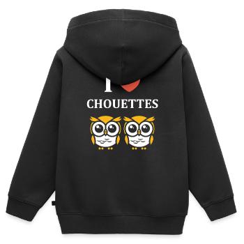 Netter Humor - Kinder Premium Organic Zip Hoodie - Schwarz - Hinten - AI Model Kid Male (0cm)