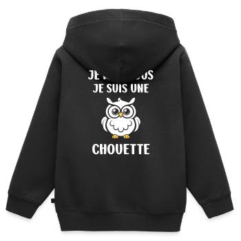 Netter Humor - Kinder Premium Organic Zip Hoodie - Schwarz - Hinten - AI Model Kid Male (0cm)