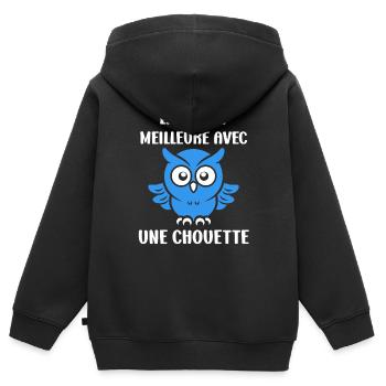 Netter Humor - Kinder Premium Organic Zip Hoodie - Schwarz - Hinten - AI Model Kid Male (0cm)
