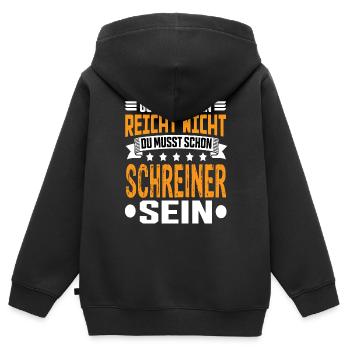 Carpenter Master Carpenter Carpentry Carpentry - Kids Premium Organic Zip-up Hoodie - black - Back - AI Model Kid Male (0cm)