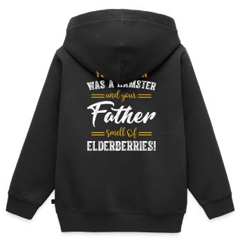 Ta mère était un hamster que ton père sentait - Sweat Premium à capuche zippé enfant bio - noir - Dos - AI Model Kid Male (0cm)