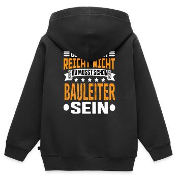 Directeur de la construction Gestion de la construction Meilleur directeur de la construction - Sweat Premium à capuche zippé enfant bio - noir - Dos - AI Model Kid Male (0cm)