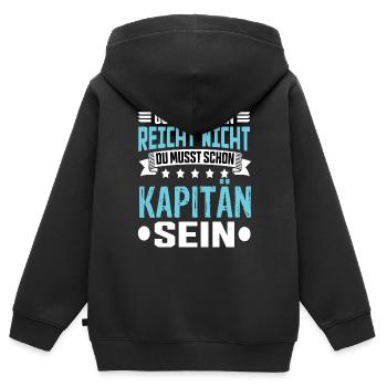 Kapitän - Kinder Premium Organic Zip Hoodie - Schwarz - Hinten - AI Model Kid Male (0cm)