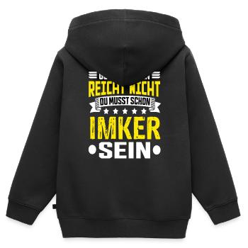 Imker - Kinder Premium Organic Zip Hoodie - Schwarz - Hinten - AI Model Kid Male (0cm)