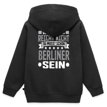 Berlin Berlin Capitale Hemiat Berlin Dictons - Sweat Premium à capuche zippé enfant bio - noir - Dos - AI Model Kid Male (0cm)