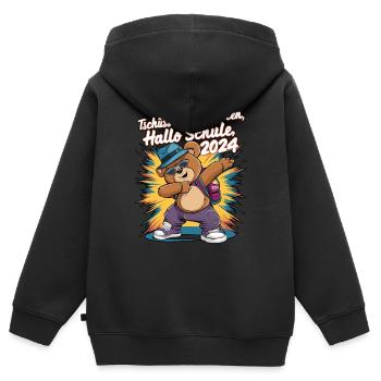 Goodbye Kindergarten Hello School 2024 Teddy Bear - Kids Premium Organic Zip-up Hoodie - black - Back - AI Model Kid Male (0cm)