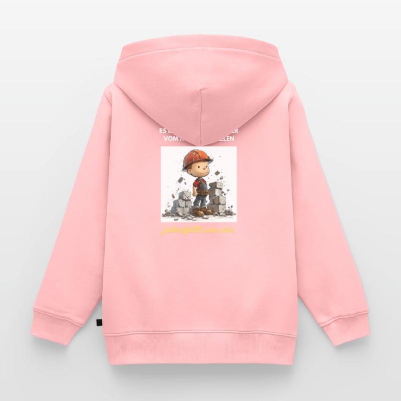 Bricklayer Journeyman Builder Training Profession Apprentice Kids Premium Organic Zip-up Hoodie