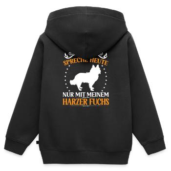 Harzer Fuchs Talk only to Old German Herding Dog - Kids Premium Organic Zip-up Hoodie - black - Back - AI Model Kid Male (0cm)