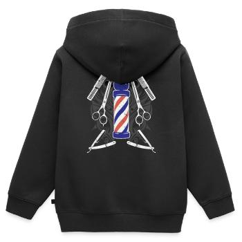 Shirt Eleganz mit jedem Schnitt - Kinder Premium Organic Zip Hoodie - Schwarz - Hinten - AI Model Kid Male (0cm)