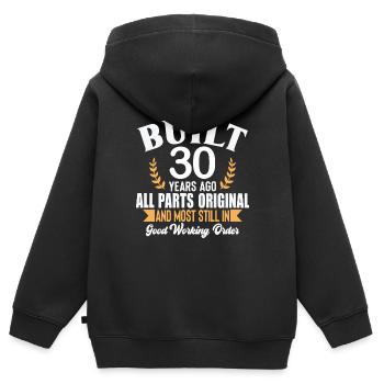 Baujahr vor 30 Jahren Alle Teile Original-Outfit 30er Jahre - Kinder Premium Organic Zip Hoodie - Schwarz - Hinten - AI Model Kid Male (0cm)