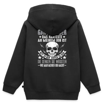 Gartenbau Gartenbauer Landschaftsbauer Spruch - Kinder Premium Organic Zip Hoodie - Schwarz - Hinten - AI Model Kid Male (0cm)