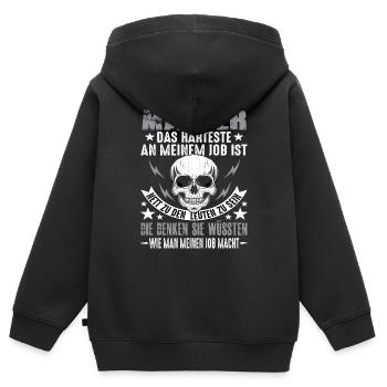 Maçon Maçon Maître Maçon Lustig - Sweat Premium à capuche zippé enfant bio - noir - Dos - AI Model Kid Male (0cm)