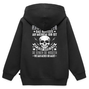 Hausmeister Gebäude Gebäudetechnicker Spruch - Kinder Premium Organic Zip Hoodie - Schwarz - Hinten - AI Model Kid Male (0cm)