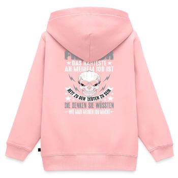 Friseur Friseure Haare Friseur lustig Spruch - Kinder Premium Organic Zip Hoodie - Rosa - Hinten - AI Model Kid Female (0cm)