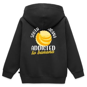 South Americana Addicted To Banana Confectioner - Kinder Premium Organic Zip Hoodie - Schwarz - Hinten - AI Model Kid Male (0cm)
